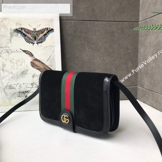 Gucci Ophidia Suede Messenger Shoulder Bag 548304 Black 2018 (DLH-9071302)