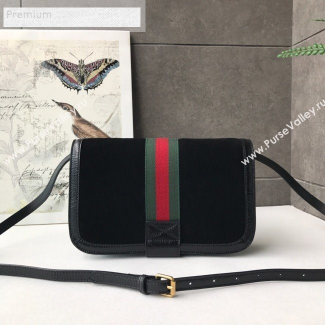 Gucci Ophidia Suede Messenger Shoulder Bag 548304 Black 2018 (DLH-9071302)