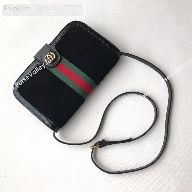 Gucci Ophidia Suede Messenger Shoulder Bag 548304 Black 2018 (DLH-9071302)