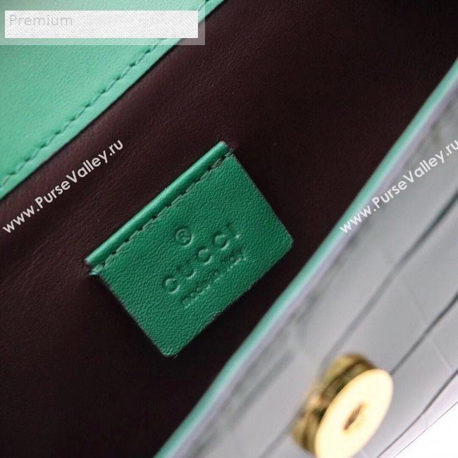 Gucci Zumi Crocodile Embossed Leather Small Shoulder Bag 572375 Green 2019 (JM-9071309)