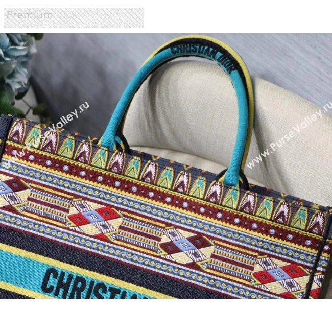 Dior Book Tote in Embroidered Canvas Turquoise 2019 (XXG-9071323)