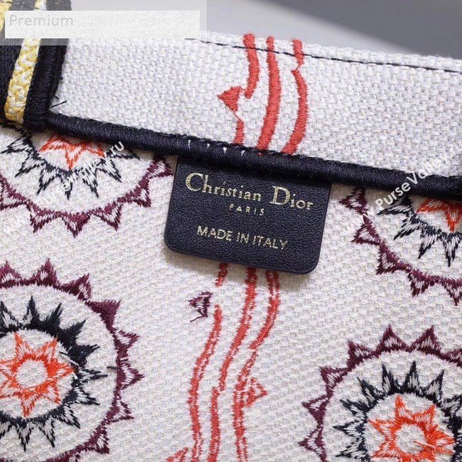 Dior Book Tote in Geometric Embroidered Canvas Yellow 2019 (HENGL-9071326)