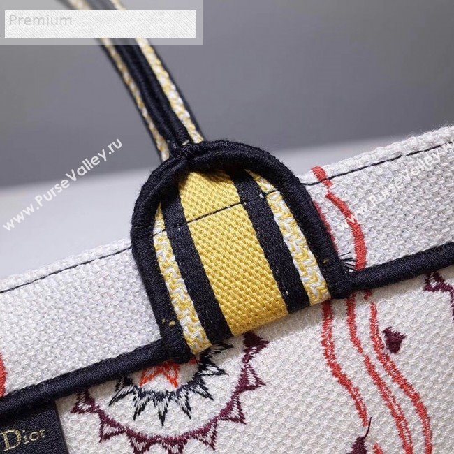 Dior Book Tote in Geometric Embroidered Canvas Yellow 2019 (HENGL-9071326)