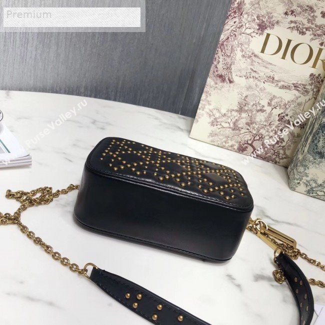 Dior Lady Dior Studded Lambskin Camera Case Shoulder Bag Black 2019 (LI-9071330)