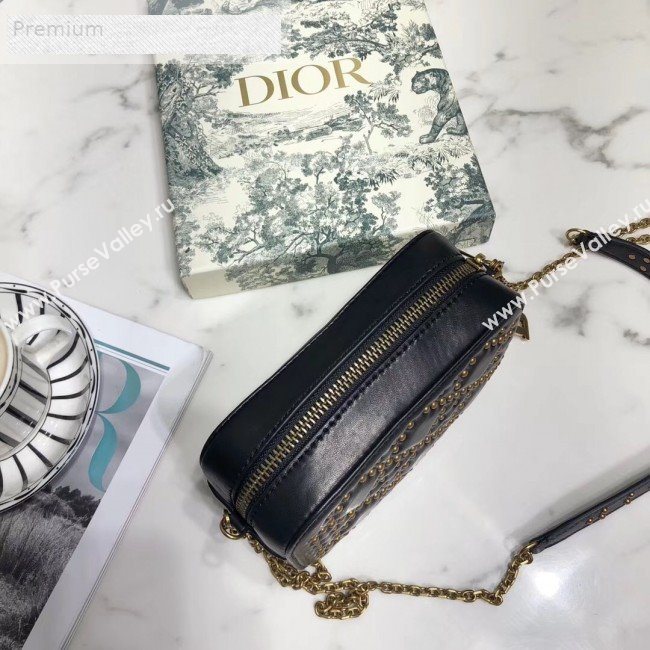 Dior Lady Dior Studded Lambskin Camera Case Shoulder Bag Black 2019 (LI-9071330)