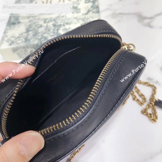 Dior Lady Dior Studded Lambskin Camera Case Shoulder Bag Black 2019 (LI-9071330)