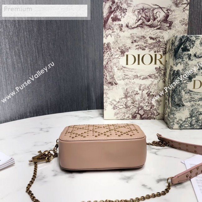 Dior Lady Dior Studded Lambskin Camera Case Shoulder Bag Nude 2019 (LI-9071331)
