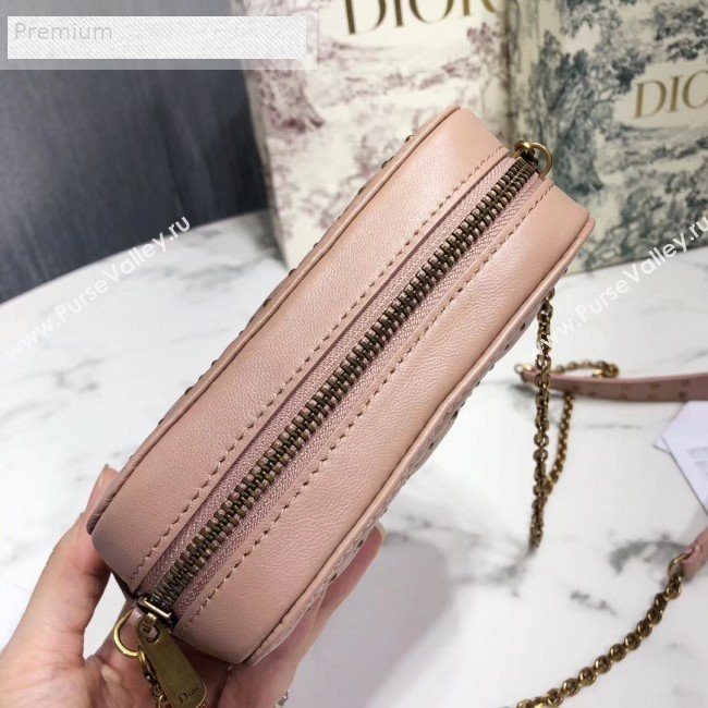 Dior Lady Dior Studded Lambskin Camera Case Shoulder Bag Nude 2019 (LI-9071331)