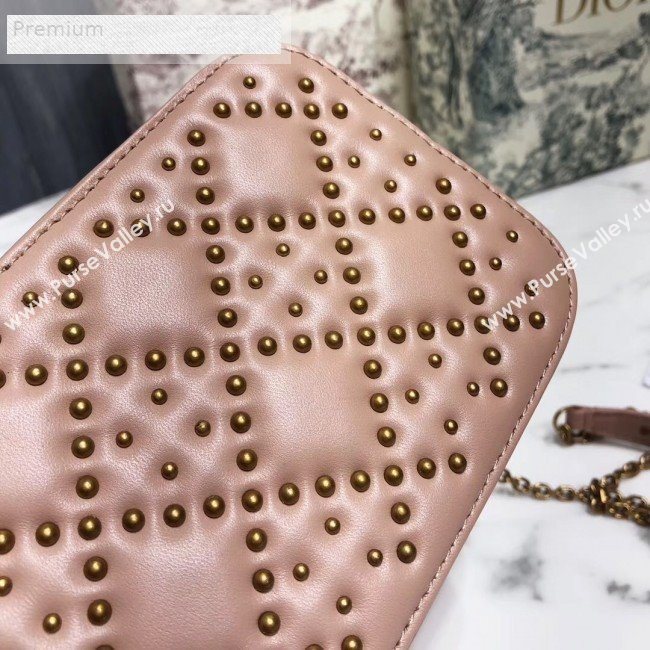 Dior Lady Dior Studded Lambskin Camera Case Shoulder Bag Nude 2019 (LI-9071331)
