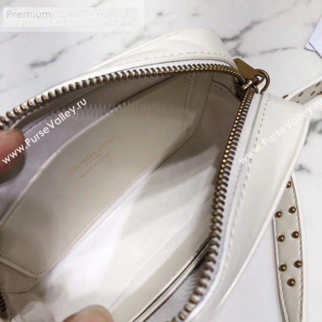 Dior Lady Dior Studded Lambskin Camera Case Shoulder Bag White 2019 (LI-9071334)