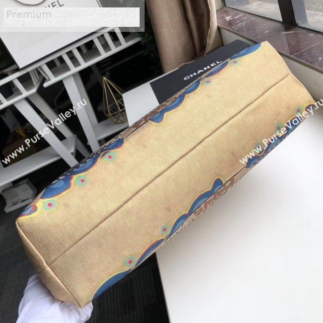 Chanel Graffiti Metallic Cotton Maxi Shopping Tote Bag AS0850 Gold/Multicolor 2019 (KAIS-9071211)