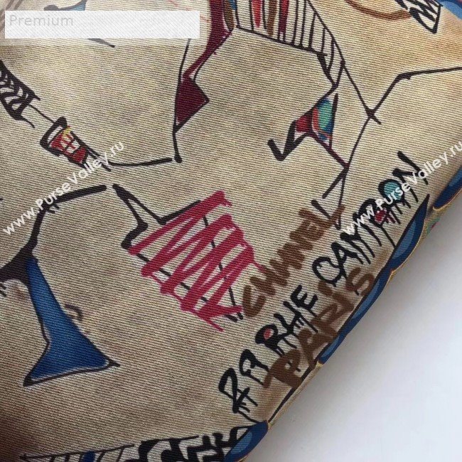 Chanel Graffiti Metallic Cotton Maxi Shopping Tote Bag AS0850 Gold/Multicolor 2019 (KAIS-9071211)