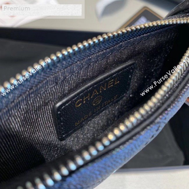 Chanel Quilted Grained Calfskin Zipped Classic Card Holder AP0374 Black 2019 (KAIS-9071219)