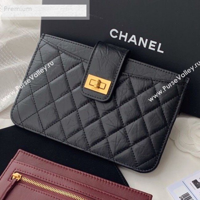 Chanel Aged Calfskin 2.55 Pouch AP0158 Black 2019 (BLWX-9071220)