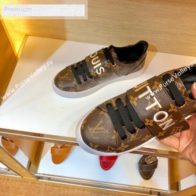 Louis Vuitton Frontrow Monogram Canvas Logo Strap Sneakers 1A4VSM 2019 (1054-9071904)