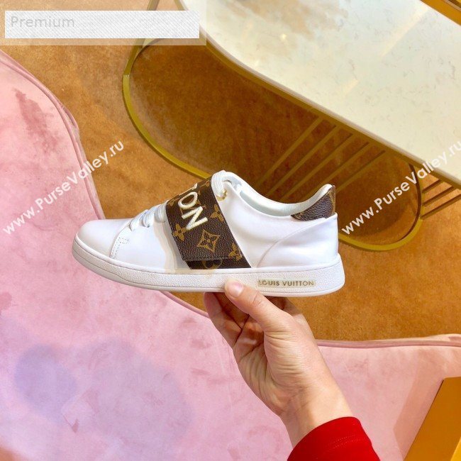 Louis Vuitton Frontrow Logo Strap Sneakers 1A4VSM White/Monogram 2019 (1054-9071903)