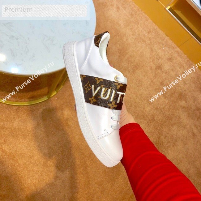 Louis Vuitton Frontrow Logo Strap Sneakers 1A4VSM White/Monogram 2019 (1054-9071903)