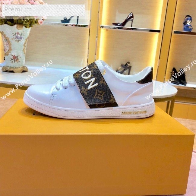 Louis Vuitton Frontrow Logo Strap Sneakers 1A4VSM White/Monogram 2019 (1054-9071903)