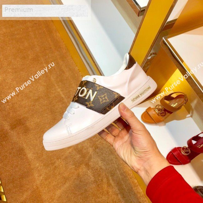 Louis Vuitton Frontrow Logo Strap Sneakers 1A4VSM White/Monogram 2019 (1054-9071903)