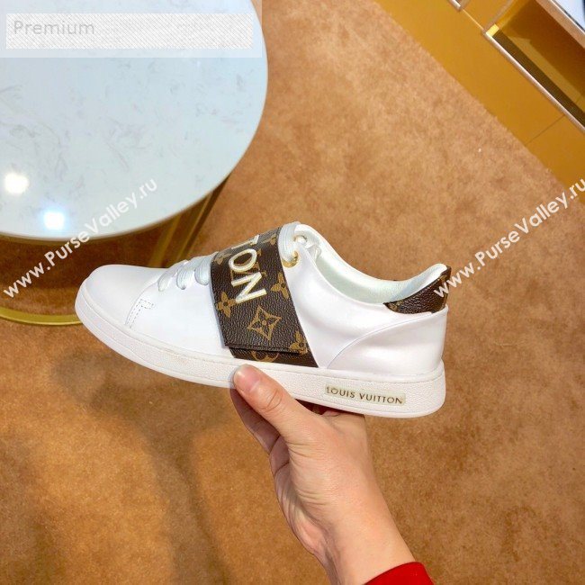 Louis Vuitton Frontrow Logo Strap Sneakers 1A4VSM White/Monogram 2019 (1054-9071903)