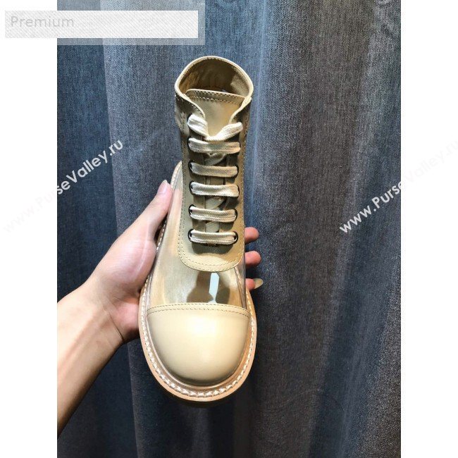 Chanel Transparent TPU Lace-ups Ankle Short Boots G34862 Beige 2019 (HQG-9071926)
