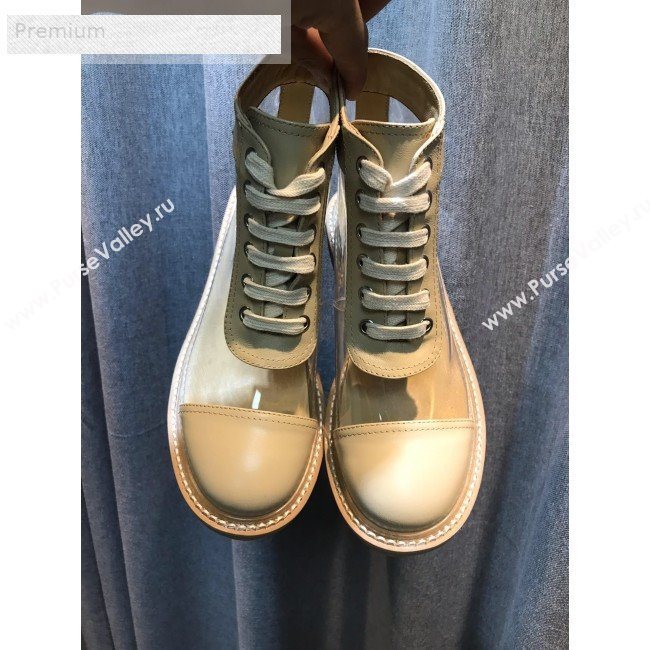 Chanel Transparent TPU Lace-ups Ankle Short Boots G34862 Beige 2019 (HQG-9071926)