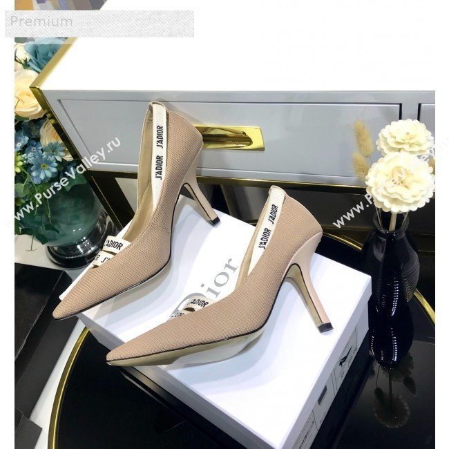 Dior Jadior Fabric Logo Band Heel Pump 6.5cm/9.5cm Beige 2019 (JINC-9071729)