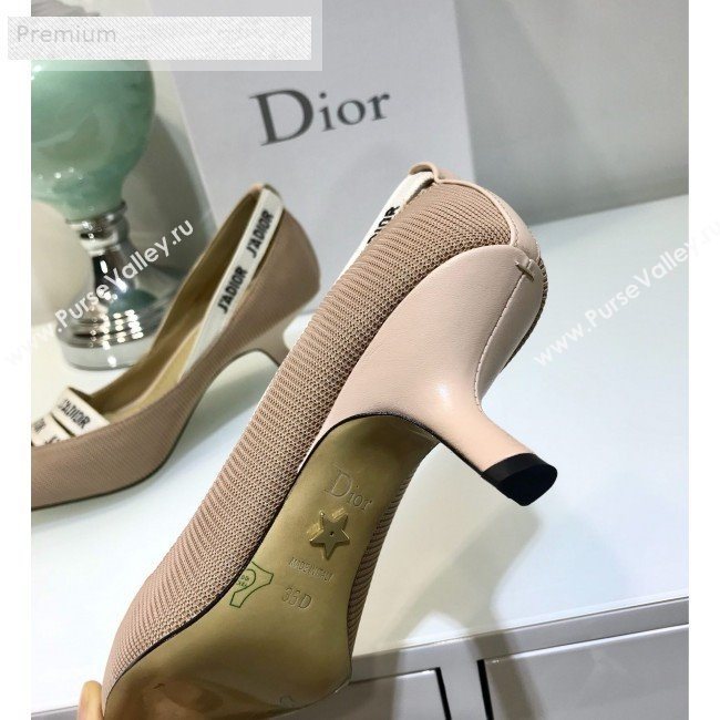 Dior Jadior Fabric Logo Band Heel Pump 6.5cm/9.5cm Beige 2019 (JINC-9071729)