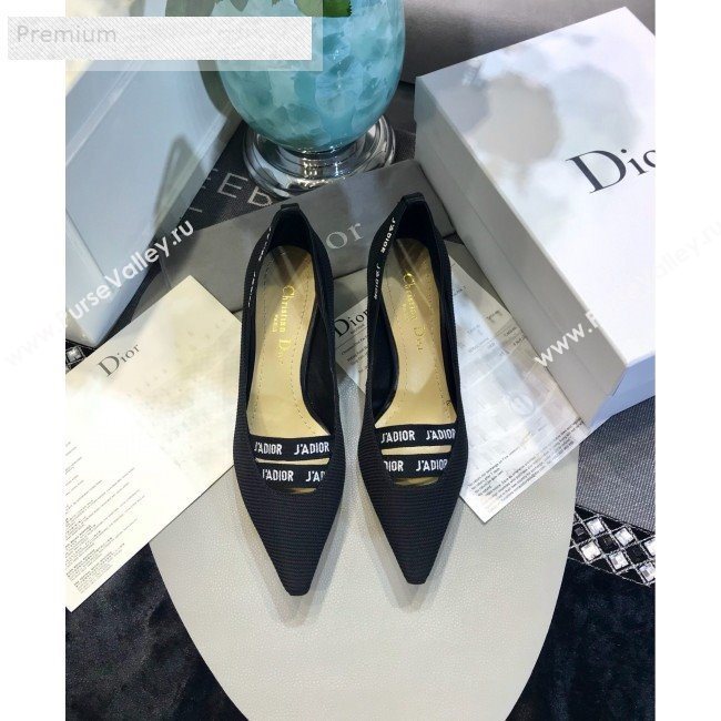 Dior Jadior Fabric Logo Band Heel Pump 6.5cm/9.5cm Black 2019 (JINC-9071732)