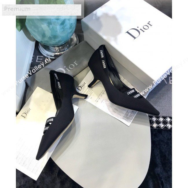 Dior Jadior Fabric Logo Band Heel Pump 6.5cm/9.5cm Black 2019 (JINC-9071732)