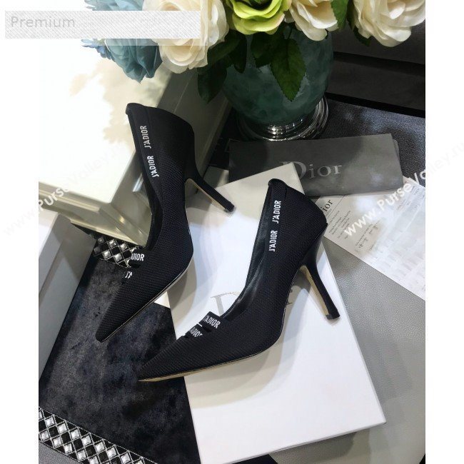 Dior Jadior Fabric Logo Band Heel Pump 6.5cm/9.5cm Black 2019 (JINC-9071732)