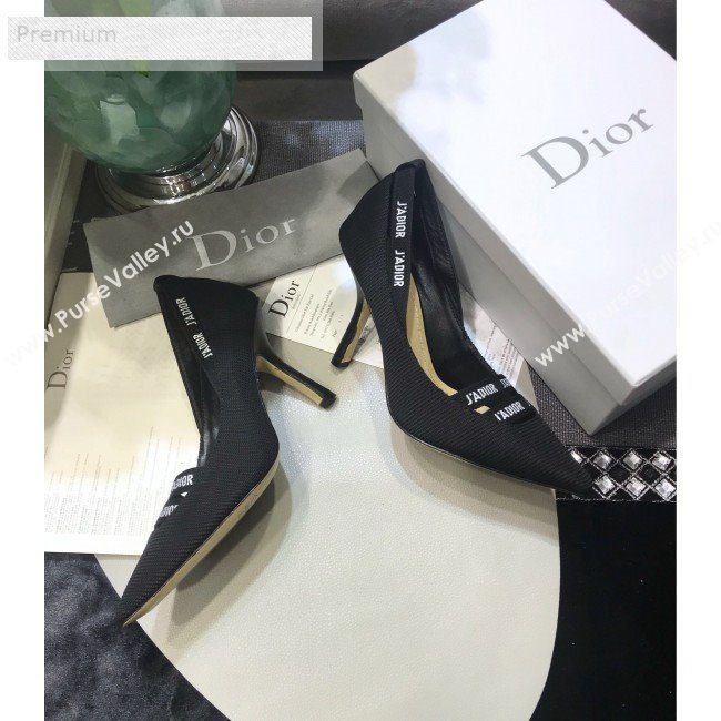 Dior Jadior Fabric Logo Band Heel Pump 6.5cm/9.5cm Black 2019 (JINC-9071732)