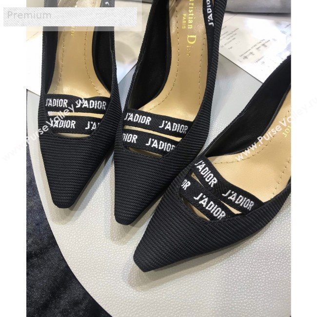 Dior Jadior Fabric Logo Band Heel Pump 6.5cm/9.5cm Black 2019 (JINC-9071732)