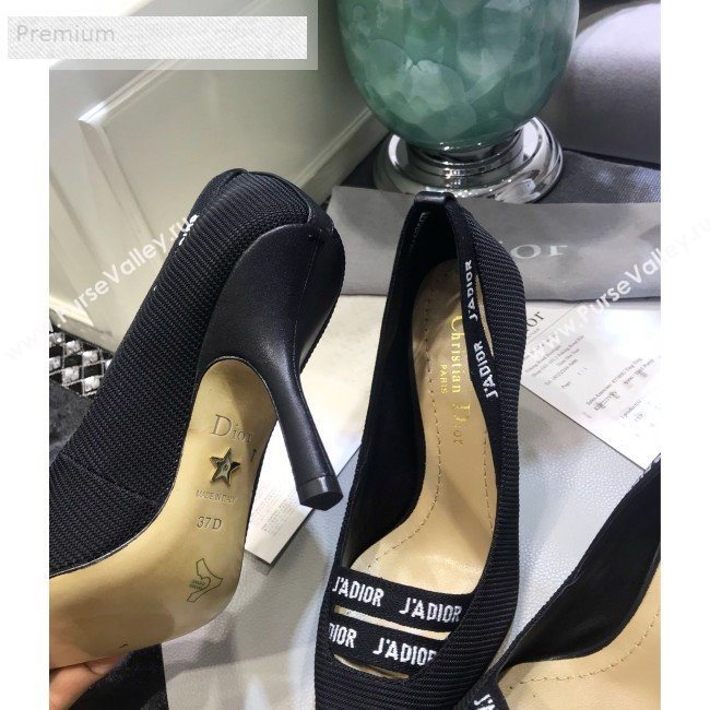 Dior Jadior Fabric Logo Band Heel Pump 6.5cm/9.5cm Black 2019 (JINC-9071732)