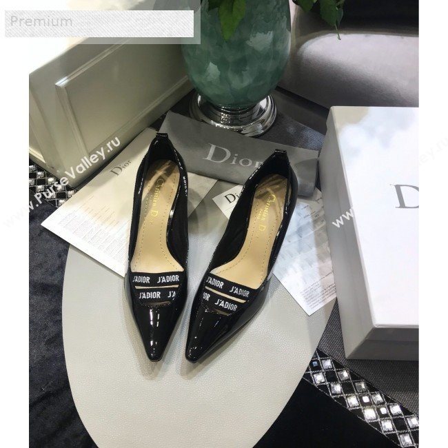 Dior Jadior Patent Leather Logo Band Heel Pump 6.5cm/9.5cm Black 2019 (JINC-9071733)