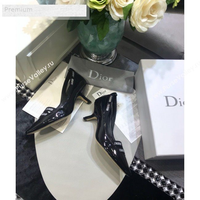Dior Jadior Patent Leather Logo Band Heel Pump 6.5cm/9.5cm Black 2019 (JINC-9071733)