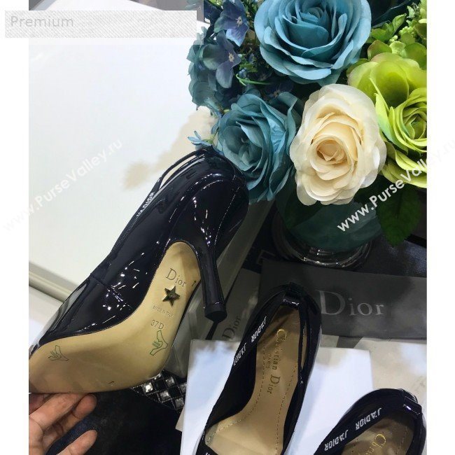Dior Jadior Patent Leather Logo Band Heel Pump 6.5cm/9.5cm Black 2019 (JINC-9071733)