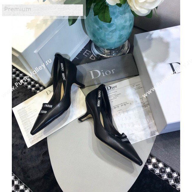 Dior Jadior Leather Logo Band Heel Pump 6.5cm/9.5cm Black 2019 (JINC-9071734)
