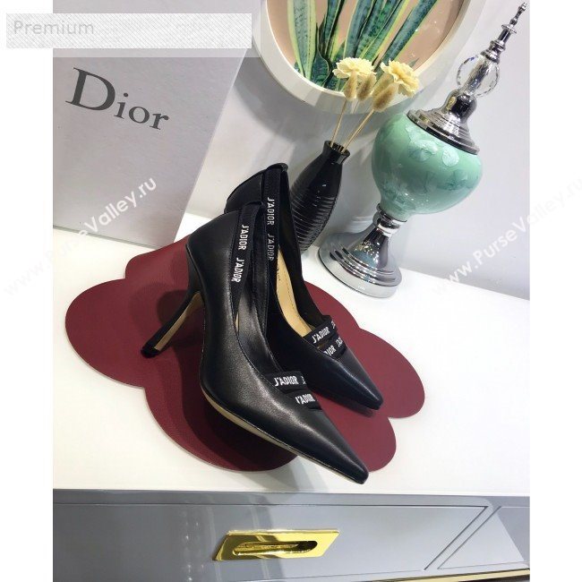 Dior Jadior Leather Logo Band Heel Pump 6.5cm/9.5cm Black 2019 (JINC-9071734)