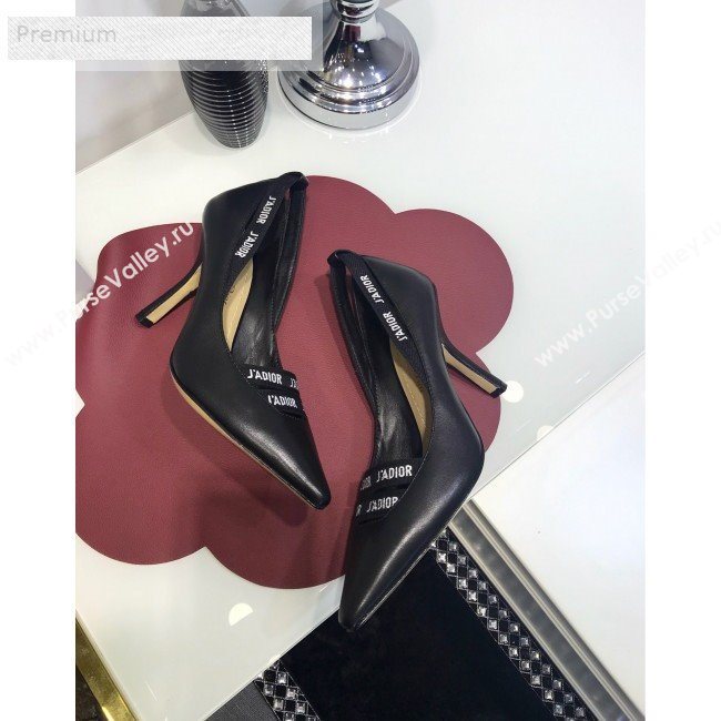 Dior Jadior Leather Logo Band Heel Pump 6.5cm/9.5cm Black 2019 (JINC-9071734)