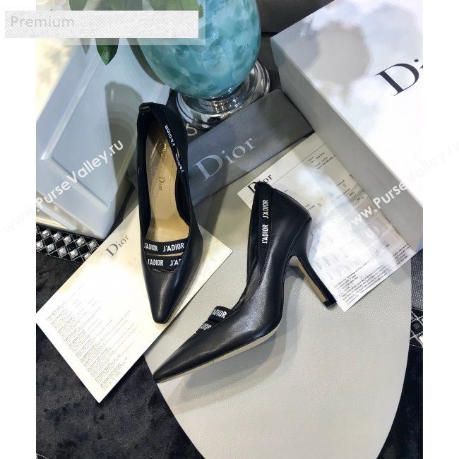 Dior Jadior Leather Logo Band Heel Pump 6.5cm/9.5cm Black 2019 (JINC-9071734)