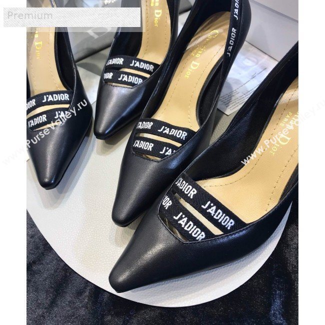 Dior Jadior Leather Logo Band Heel Pump 6.5cm/9.5cm Black 2019 (JINC-9071734)