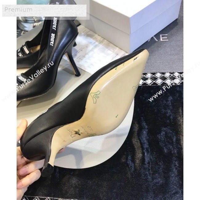 Dior Jadior Leather Logo Band Heel Pump 6.5cm/9.5cm Black 2019 (JINC-9071734)