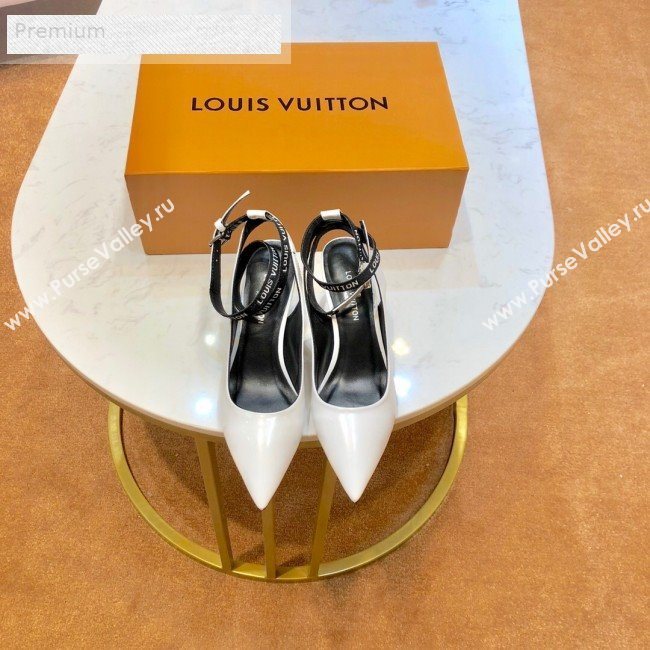 Louis Vuitton Call Back Mid-Heel Open-back Pump 1A4WXM White 2019 (1054-9071641)