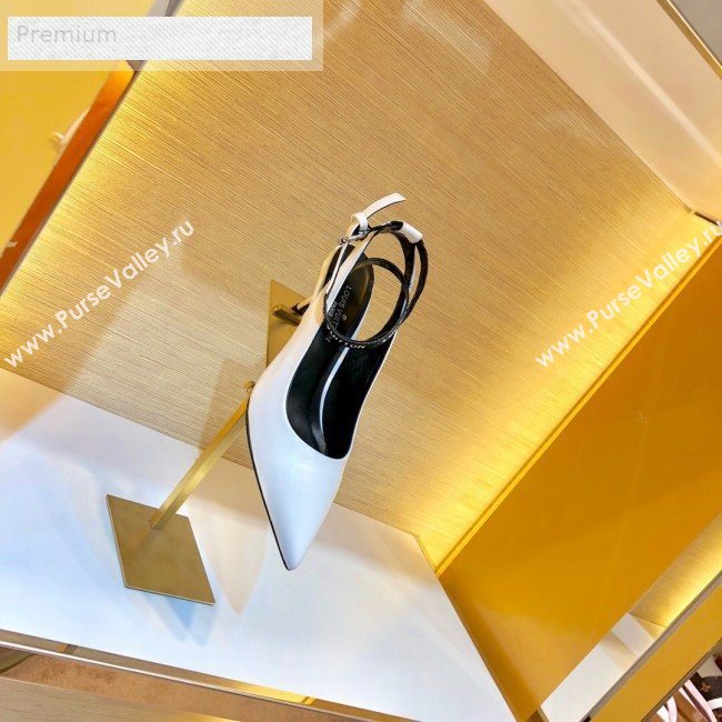 Louis Vuitton Call Back Mid-Heel Open-back Pump 1A4WXM White 2019 (1054-9071641)