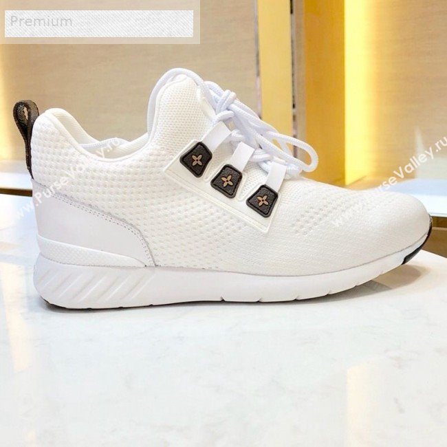 Louis Vuitton Aftergame Monogram Trim Knit Sneakers 1A57CO White 2019 (1054-9071658)