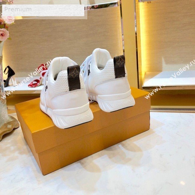 Louis Vuitton Aftergame Monogram Trim Knit Sneakers 1A57CO White 2019 (1054-9071658)