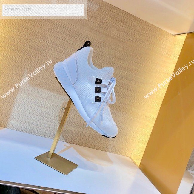 Louis Vuitton Aftergame Monogram Trim Knit Sneakers 1A57CO White 2019 (1054-9071658)