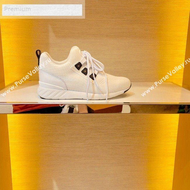 Louis Vuitton Aftergame Monogram Trim Knit Sneakers 1A57CO White 2019 (1054-9071658)