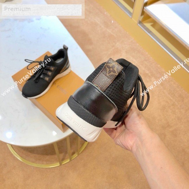 Louis Vuitton Aftergame Monogram Trim Knit Sneakers 1A57CO Black 2019 (1054-9071659)